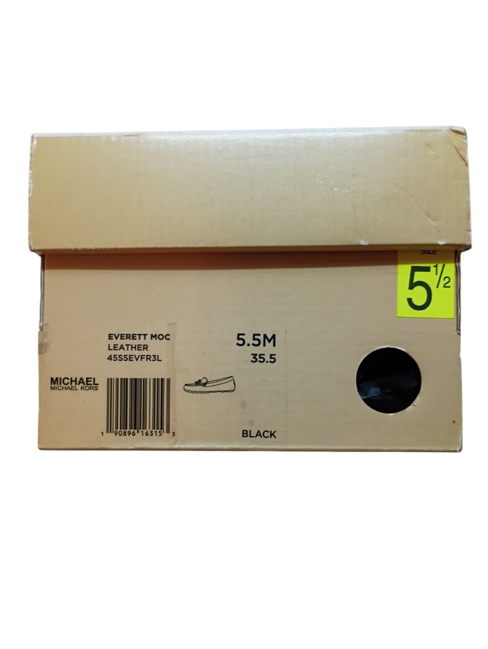 Michael Kors Everett Mocs Loafer Women 5.5M Black Leather Gold SlipOn w/Box NWOT - Picture 4 of 7